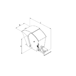 Kippbehälter mit Runddeckel - Volumen 1000 Liter - Traglast 1000 kg - Orange
