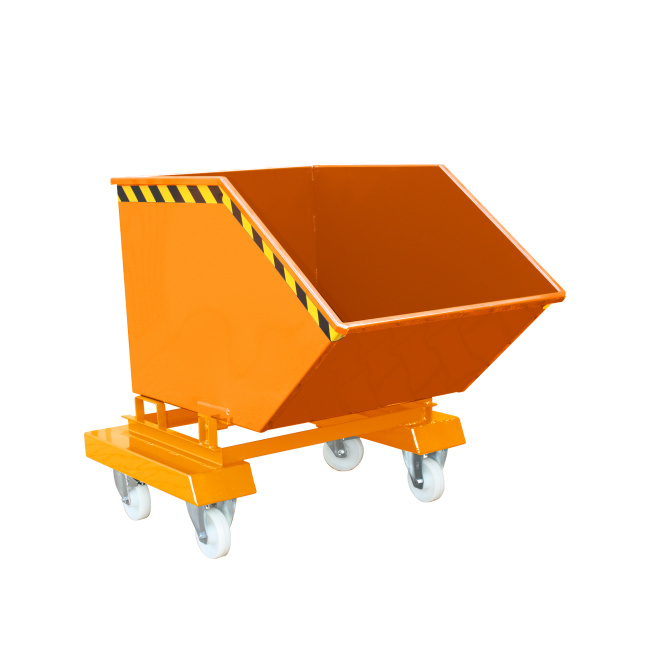 Kastenwagen Handwagen - Volumen 500 Liter - Traglast 300 kg - Einfahrtaschen - Orange