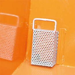 Spänebehälter mit Siebblech-Einsatz und Ablasshahn - 300 Liter - 1000 kg - Orange