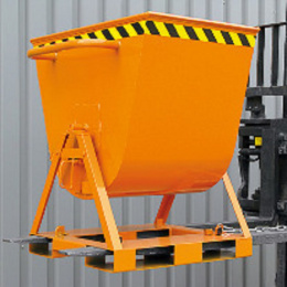 Kippmulde 2-seitig kippbar - 4-seitig anfahrbar - Volumen 600 Liter - 500 kg - Orange