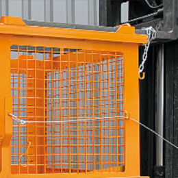Gitterbehälter Bodenklappe - Volumen 1000 Liter - Traglast 500 kg - Orange