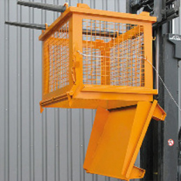 Gitterbehälter Bodenklappe - Volumen 1000 Liter - Traglast 500 kg - Orange