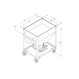 Silobehälter auf Rollen - Volumen 600 Liter - Traglast 1.000 kg - Orange
