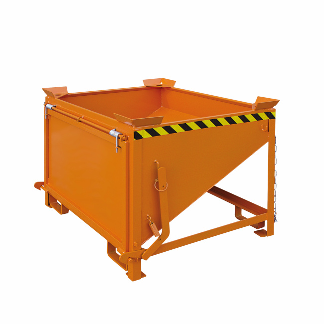 Silobehälter mit Schüttklappe - Volumen 400 Liter - Traglast 750 kg - Orange