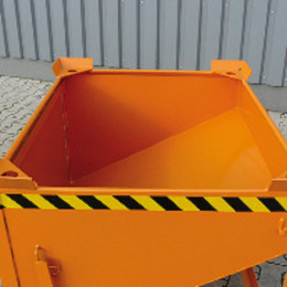 Silobehälter mit Schüttklappe - Volumen 750 Liter - Traglast 1000 kg - Orange