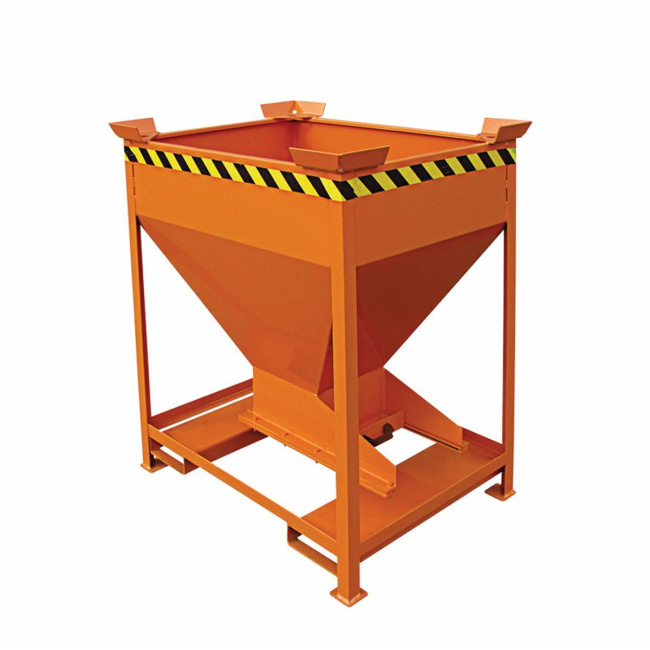Silobehälter mit Dosier-Schiebeklappe - 600 Liter - Traglast 1100 kg - Orange