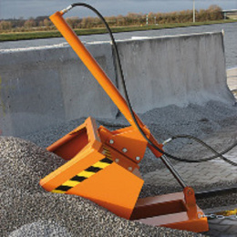 Staplerschaufel mit hydraulischer Kippvorrichtung - 1000 Liter - Traglast 1000 kg - Orange