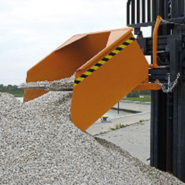 Staplerschaufel mit Staplergabel-Durchschub - 1750 Liter - Traglast 4000 kg - Orange