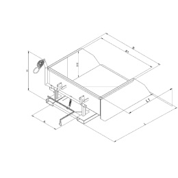 Staplerschaufel mit Staplergabel-Durchschub - 2500 Liter - Traglast 4000 kg - Orange