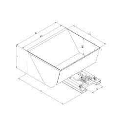 Ladeschaufel mit hydraulischer Kippvorrichtung - 500 Liter - Traglast 1600 kg - Orange