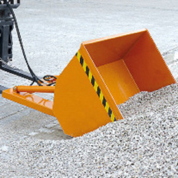 Ladeschaufel mit hydraulischer Kippvorrichtung - 800 Liter - Traglast 1600 kg - Orange