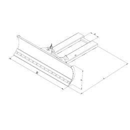 Schneeschieber mit PUR Schürfleiste - Schildbreite 1800 mm - Orange