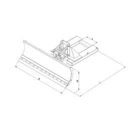 Schneepflug Einfahrtasche unten - Gummi Schürfleiste - Schildbreite 2400 mm - Orange