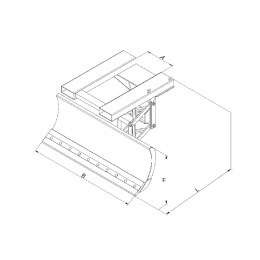 Schneepflug Einfahrtasche oben - Stahl Schürfleiste - Schildbreite 2100 mm - Orange