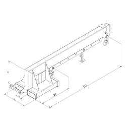 Kranarm teleskopierbar - Aufsatz für Stapler - Tragkraft 5000 kg - Orange