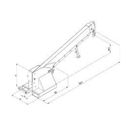 Kranarm teleskopierbar und höhenverstellbar - Tragkraft 5000 kg - Orange
