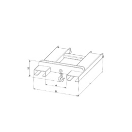 Lasthaken Stapler Aufsatz für 1 Zinken - Tragkraft 1000 kg - Orange