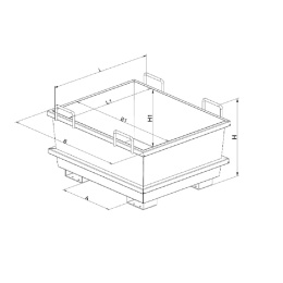 Universal-Container stapelbar - Inhalt 300 Liter - Traglast 1000 kg - Orange