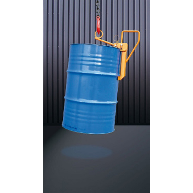 Fassklemme für Kran - 1 x Fass - Tragkraft 350 kg - Orange