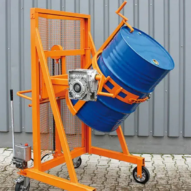 Fass Car mit Kurbel - mechanisch - 1 x Fass - Tragkraft 350 kg - Orange