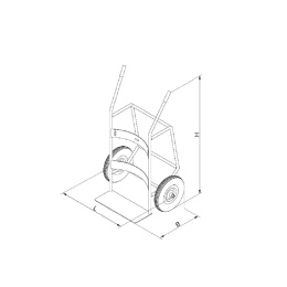 Fasswagen mit luftgefüllten Reifen - 1 x Fass - Tragkraft 300 kg - Orange
