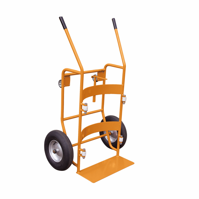 Fasskippbock mit luftgefüllten Reifen - 1 x Fass - Tragkraft 300 kg - Orange