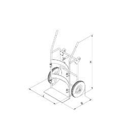 Fasskippbock mit luftgefüllten Reifen - 1 x Fass - Tragkraft 300 kg - Orange