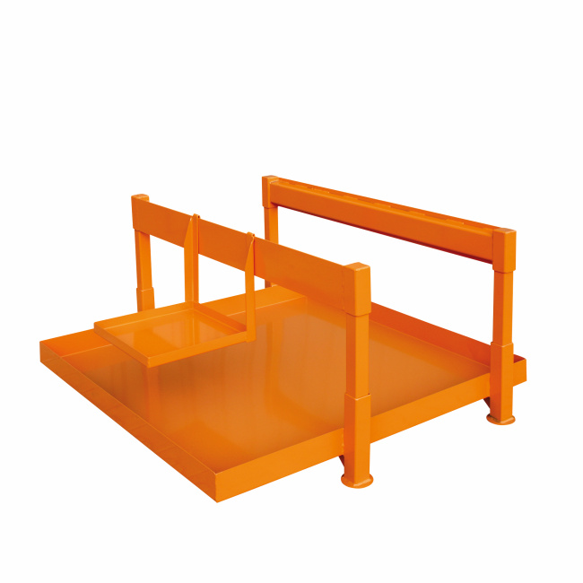 Fass Abfüllstation mit Auffangwanne, Gestell und Kannehalter - 2 x Fass - Orange