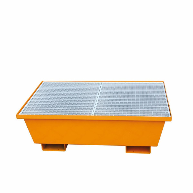 Auffangwanne mit konischen Seitenwänden, mit Gitterrost - 1 x Fass - Orange