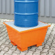 Auffangwanne mit konischen Seitenwänden, mit Gitterrost - 1 x Fass - Orange