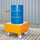 Auffangwanne fahrbar mit Gitterrost mit Schiebebügel  - 1 x Fass - Orange