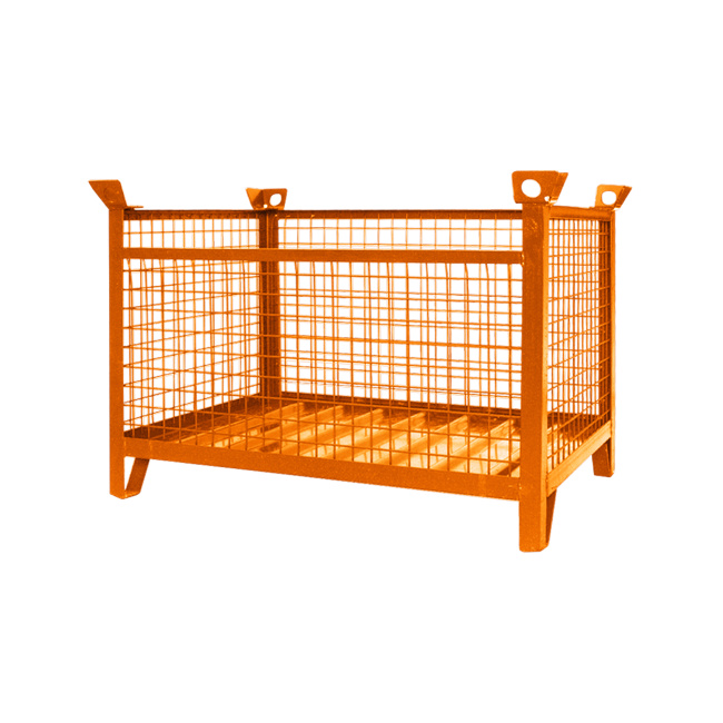 Gitterbox Stapelpalette - klappbar - 800 x 1500 x 750 mm - Traglast 1500 kg - Orange