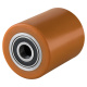 Hubwagenrollen Polyurethan braun 80 x 60, 70, 90, 100  mm - Achse 12, 17, 20, 25  mm inkl. Kugellager