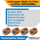 4 Stück Hubwagenrollen Polyurethan 80 x 70 mm, Achse 20 mm inkl Kugellager braun - Ersatzrollen