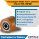 Hubwagenrolle Polyurethan braun 82 x 60 mm, Achse 17 mm inkl. Kugellager - Ersatzrolle