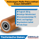 Hubwagenrolle Polyurethan braun 82 x 100 mm, Achse 17 mm inkl. Kugellager - Ersatzrolle