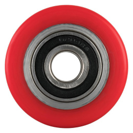 Hubwagenrolle Polyurethan rot 82 x 60 mm, Achse 12 mm...
