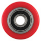 Hubwagenrolle Polyurethan rot 82 x 60 mm, Achse 12 mm inkl. Kugellager - Ersatzrolle
