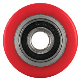 Hubwagenrolle Polyurethan rot 82 x 70 mm, Achse 20 mm inkl. Kugellager
