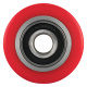 Hubwagenrolle Polyurethan rot 82 x 90 mm, Achse 17 mm inkl. Kugellager