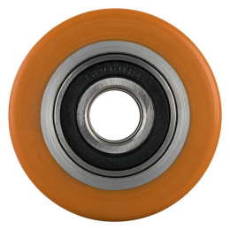 Hubwagenrolle Polyurethan braun 82 x 60 mm, Achse 25 mm...