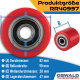Hubwagenrolle Polyurethan rot 82 x 90 mm, Achse 25 mm inkl. Kugellager - Ersatzrolle