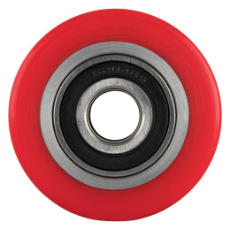 Hubwagenrolle Polyurethan rot 82 x 100 mm, Achse 25 mm...