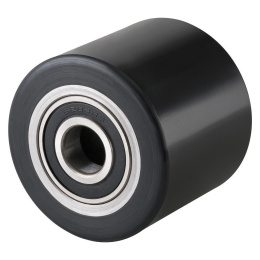 Hubwagenrolle Polyurethan schwarz 80 x 60 mm, Achse 12 mm...