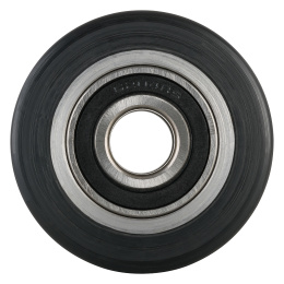 Hubwagenrolle Polyurethan schwarz 80 x 60 mm, Achse 20 mm inkl. Kugellager