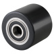 Hubwagenrolle Polyurethan schwarz 80 x 60 mm, Achse 20 mm inkl. Kugellager - Ersatzrolle