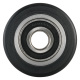 Hubwagenrolle Polyurethan schwarz 80 x 60 mm, Achse 20 mm inkl. Kugellager - Ersatzrolle
