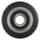 Hubwagenrolle Polyurethan schwarz 80 x 70 mm, Achse 20 mm inkl. Kugellager