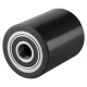 Hubwagenrolle Polyurethan schwarz 80 x 90 mm, Achse 25 mm inkl. Kugellager - Ersatzrolle