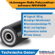 Hubwagenrolle Polyurethan schwarz 82 x 90 mm, Achse 12 mm inkl. Kugellager - Ersatzrolle